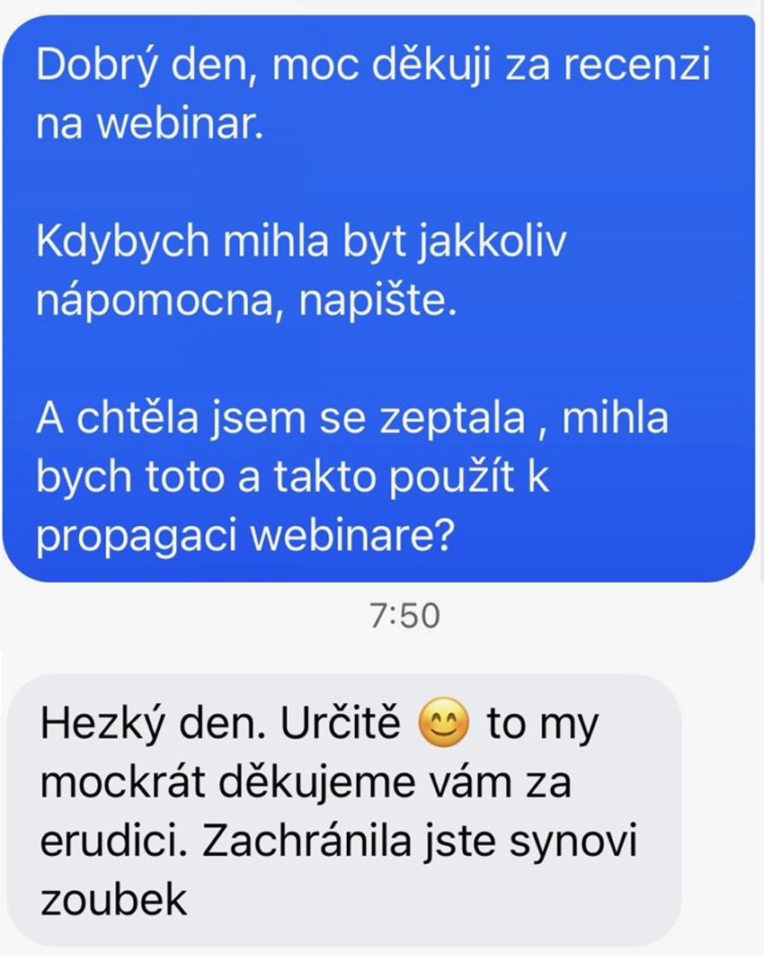 Zpětná vazba rodiče po využití Simoniných doporučení